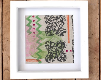 Jazzy Abstract Mini Screen Printed Original/Framed