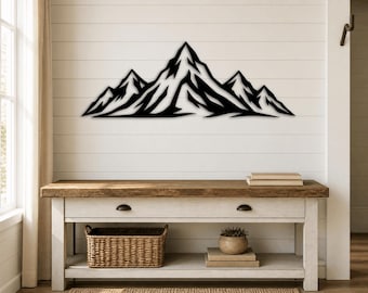 Mountain Silhouette Svg | CNC Plasma Cut File | Metal Wall Art | Mountain Range DXF | Laser Engraving | Sublimation PNG | Rustic Cabin Decor