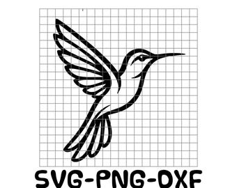 Hummingbird SVG PNG DXF Bundle, Floral Hummingbird Cut File, Easy to Weed Cricut Svg, Laser Engraving Design, Vinyl Decal Art