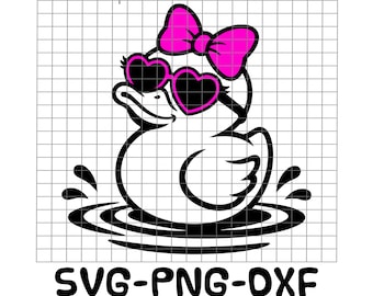Duck SVG PNG DXF Bundle, Cute Rubber Sassy Duck Svg, Girly Duck Decal, Heart Sunglasses Duck, Cricut Sublimation File