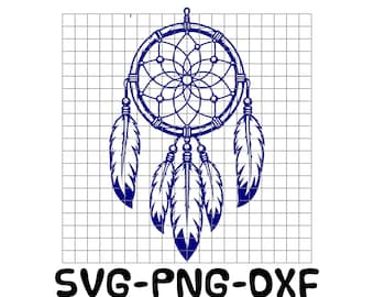 Dream Catcher SVG DXF PNG | Dreamcatcher Silhouette | Native Inspired Feather Design | Cricut Cut File | Laser Engraving | Boho Clipart