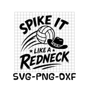Spike It Like a Redneck SVG | Zabawny projekt koszulki siatkarskiej | Siatkówka Country Western SVG | Plik Cricut Cut PNG DXF EPS | Sport SVG
