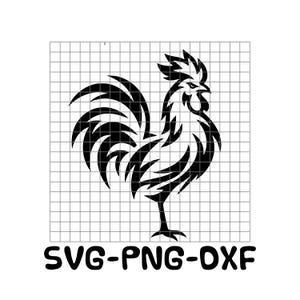Rooster SVG PNG DXF | Rooster Stencil | Chicken Svg | Paint Stencil | Mylar Stencil | Farmhouse Sign Stencil | Cricut Cut File | Engraving