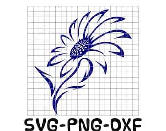 Wildflower SVG | Floral Svg | Flower PNG | DXF Cut File | Laser Engraving | Cricut & Silhouette | Mylar Stencil | Vinyl Decal Design