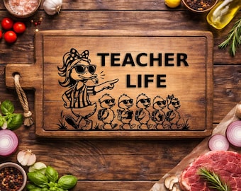 Teacher Life SVG PNG DXF | Funny Teacher Duck Svg | Back to School | Classroom Teacher Clipart | Cricut Cut File | Laser Engrave Sublimation