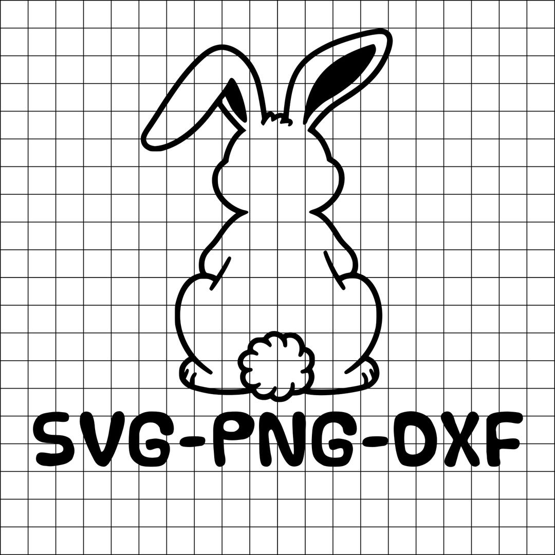 Easter Bunny SVG PNG DXF Rabbit Silhouette Cut Ready Bold Design File ...