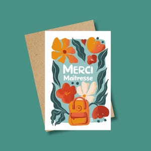 Carte Merci Maitresse - Merci Maître - avec enveloppe