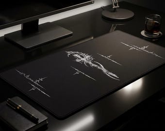 Cybersigilism Sword Desk Mat, Gaming Decor