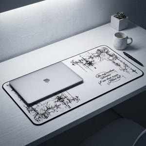 Silent Hill Ornate Victorian Script Desk Mat | Gothic Floral Scroll Mousepad