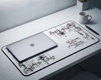 Silent Hill verzierte viktorianische Schrift Schreibtischmatte | Gut erhaltenes Mousepad mit Blumenmuster