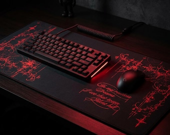 Desk Mat - Silent Hill Cybersigilism Red Edition, Mouse Pad, Gaming Mat, Office Desk Decor, Horror Video Game Merchandise, Halloween Gift