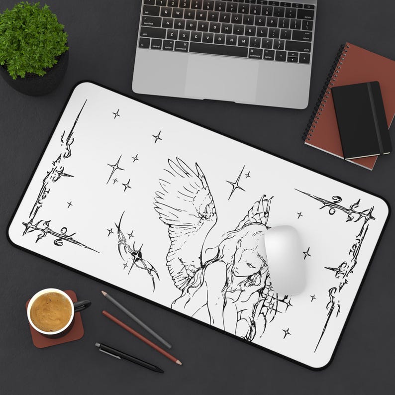 Workdesk Angel Angel Cybersigilism Desk Mat, Mystical Office Decor - Etsy