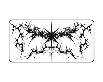 Desk Mat, Neo Tribal Cybersigilism Abstract Design, Mouse Pad, Office Desk Decor, Gaming Desk Accessories, Desk Organizer, Work From Home,