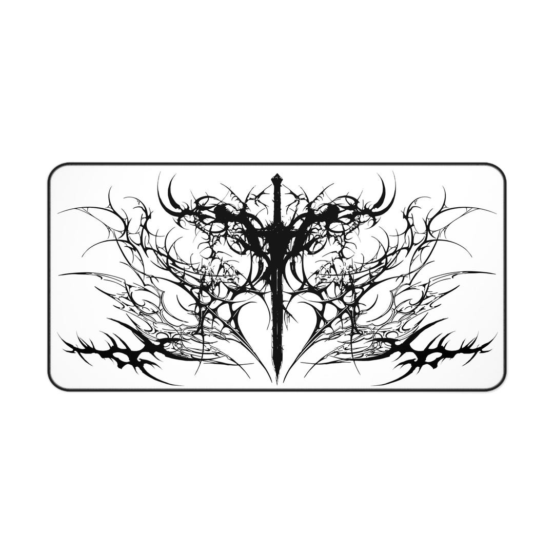 Cyber Rune Cybersigilism Sword 16”x32” Desk Mat | Cyber Sigil Rune Gaming Deskmat ...