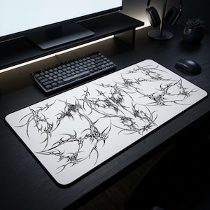 Tapete de mesa monocromático com simetria tribal | Estampa abstrata em preto e branco