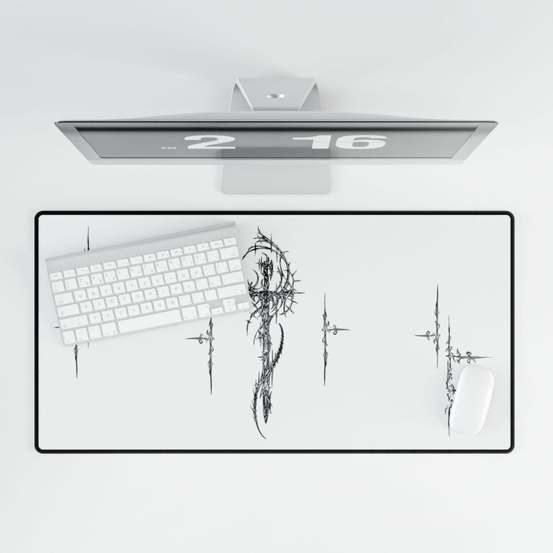 Cybersigilism Sword Mousepad, Gaming Pad, Computer Accessories, Desk Decor, Office Supplies, Tech Gift image 4