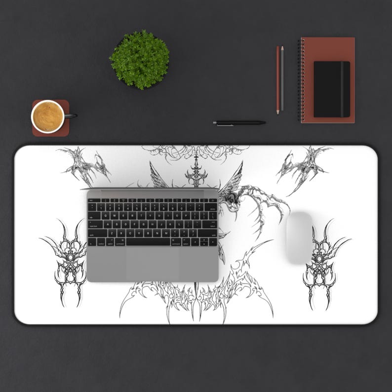 Sage Green Leaves Gaming Mouse Pad XL Spring Summer Floral Extended Large Desk Mat