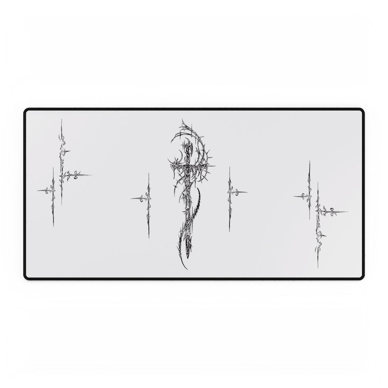 Cybersigilism Sword Mousepad, Gaming Pad, Computer Accessories, Desk Decor, Office Supplies, Tech Gift image 3