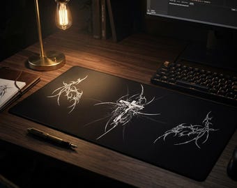 Cybersigilism Cross Gothic Traditional Desk Mat Mousepad, Keyboard Pad, Office Decor, Computer Accessories, Work from Home Supplies,