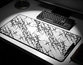 Desk Mat, Cybersigilism Pattern, Gaming Mouse Pad, Office Desk Accessory, Computer Keyboard Mat, Tech Gift for Gamers