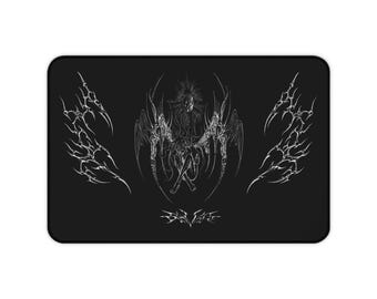 Desk Mat - CyberSigilism Angel Wings Mouse Pad, Angelic Home Office Decor, Unique Desk Accessory, Cyebrsigilism art mouse pad
