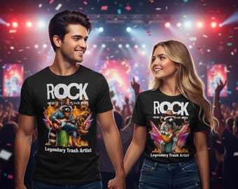 Pacchetto di clipart Rockstar Raccoon / Download digitale PNG dell'artista trash leggendario per design musicali e di band.