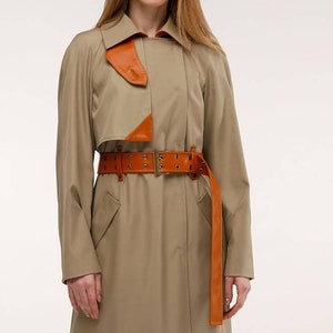 Gabardina retro de estilo vintage para mujer para otoño primavera Плащ В-1295 МФ 102032 Тон 50