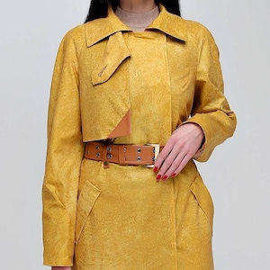 Gabardina impermeable para otoño primavera estilo Vintage abrigo Retro para mujer Плащ В-1295 Kalv Тон 9