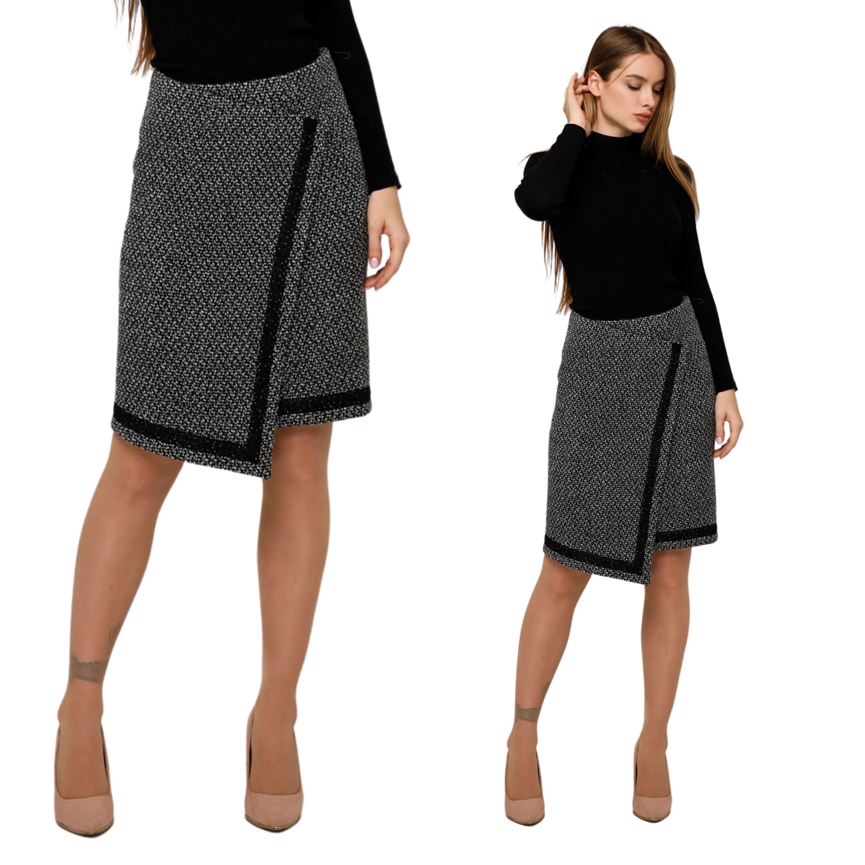 Asymmetric Wool Wrap Skirt - A-line Midi for Autumn and Winter