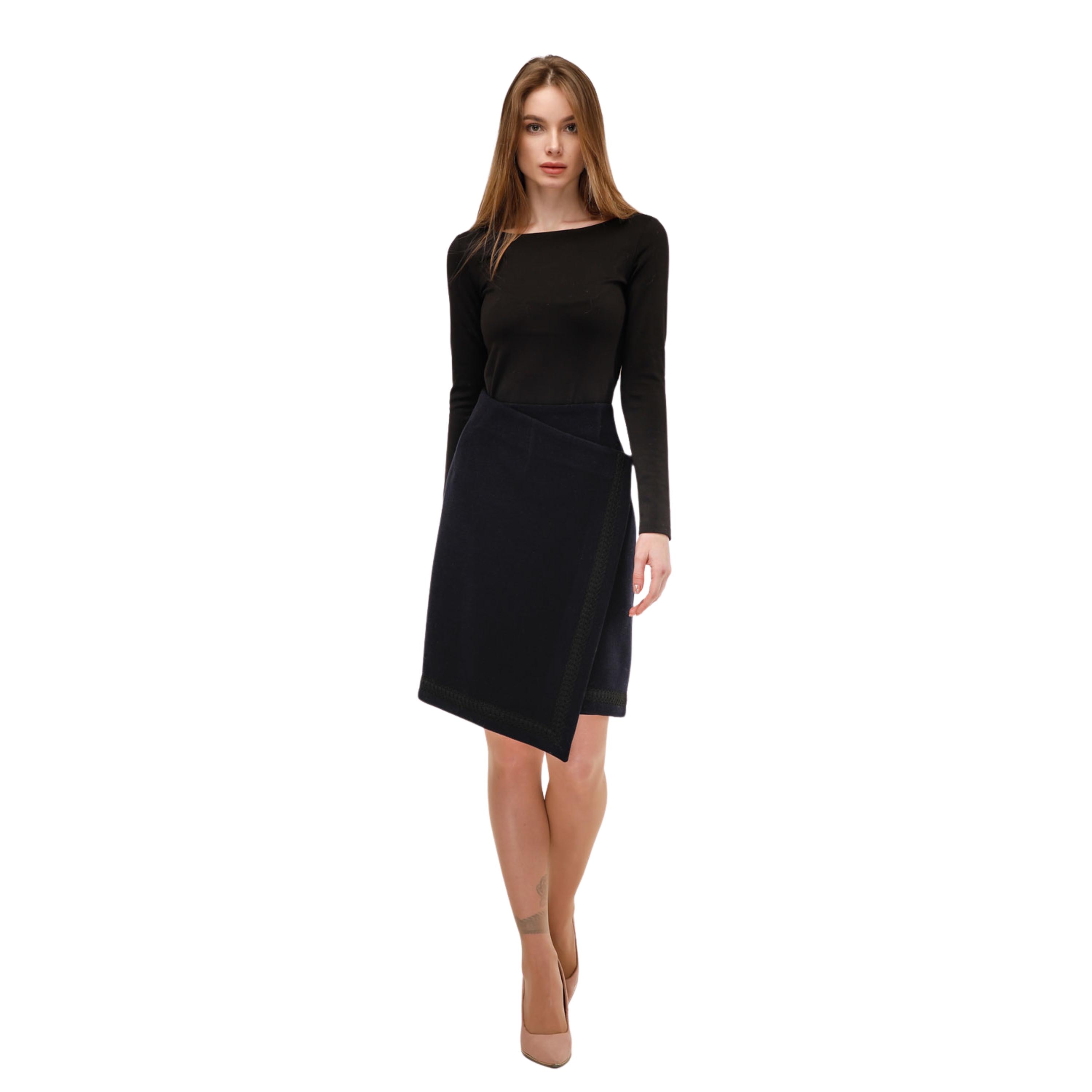 Asymmetric Wool Wrap Skirt - A-line Midi for Autumn and Winter