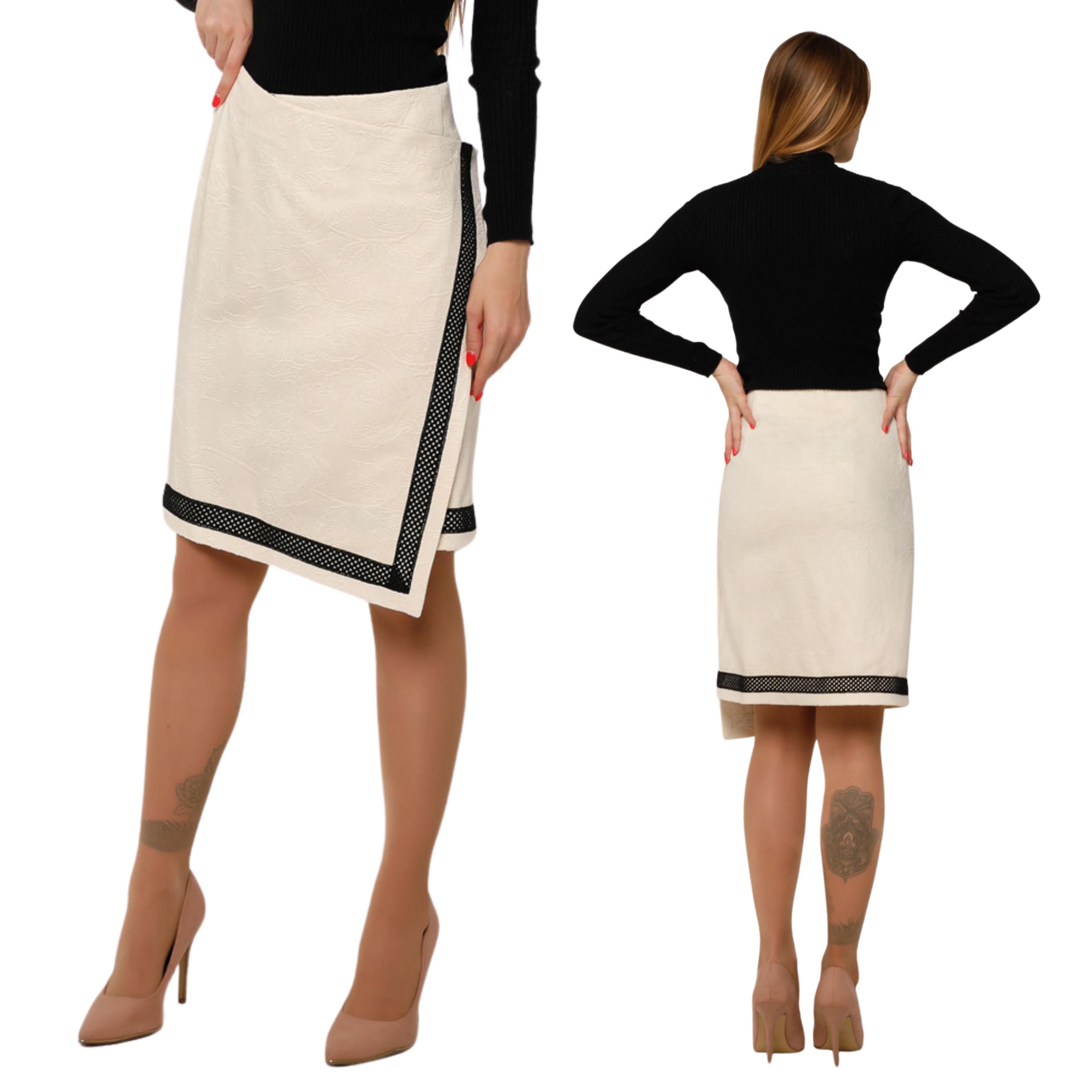 Asymmetric Wool Wrap Skirt - A-line Midi for Autumn and Winter