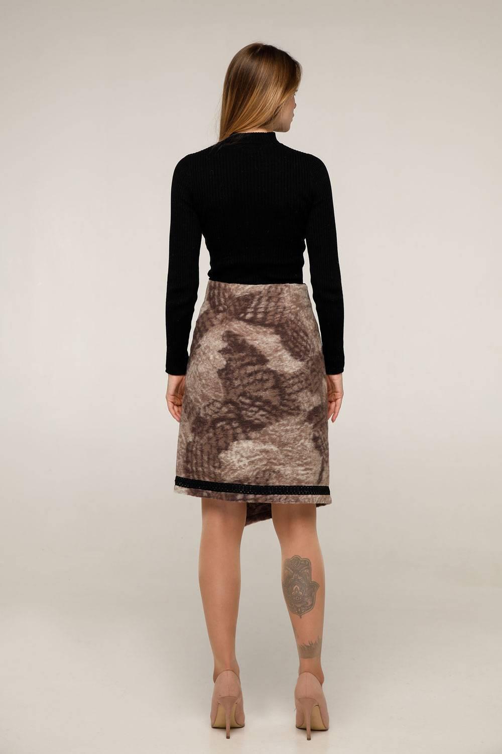 Asymmetric Wool Wrap Skirt - A-line Midi for Autumn and Winter