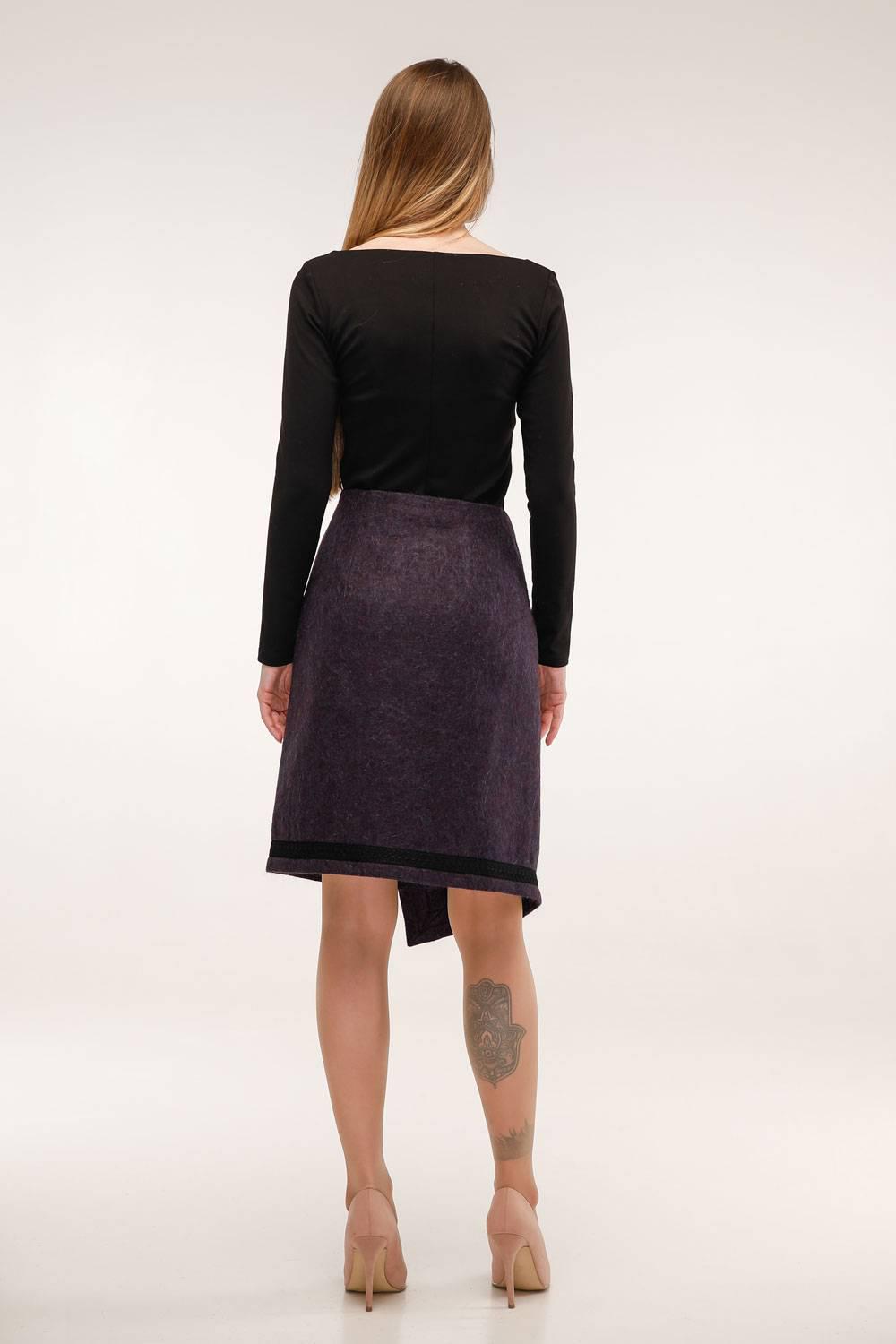 asymmetry wool wrap skirt / ilean Light Wool Tailored Wrap Skirt