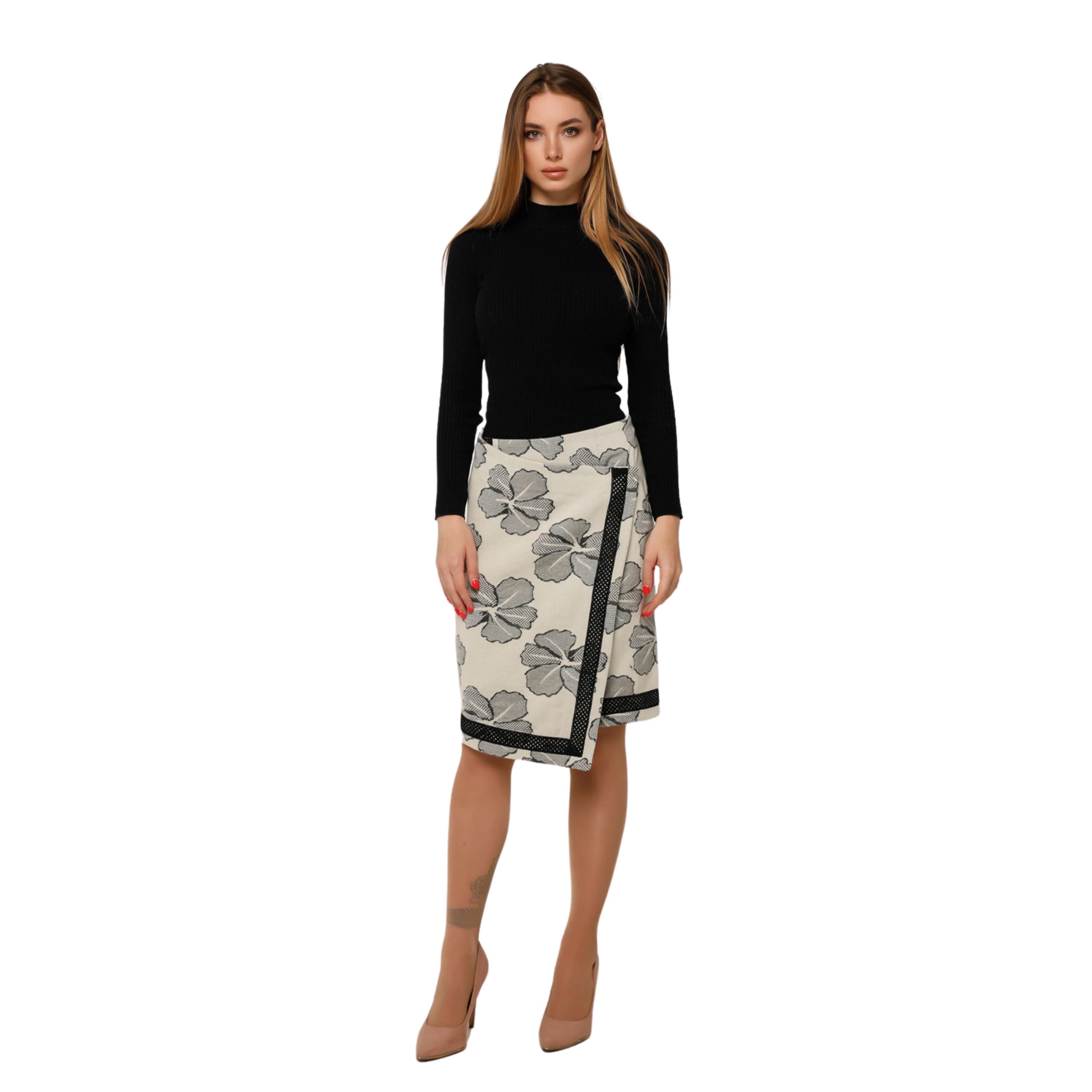 Asymmetric Wool Wrap Skirt - A-line Midi for Autumn and Winter