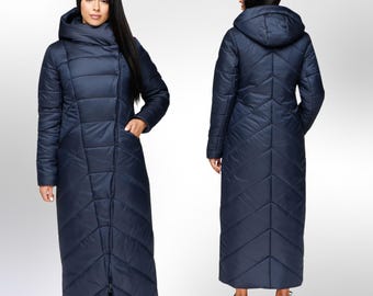 Langer Steppmantel Winter Warm Damenbekleidung Пуховик ПВ-1133 Лаке Тон 18