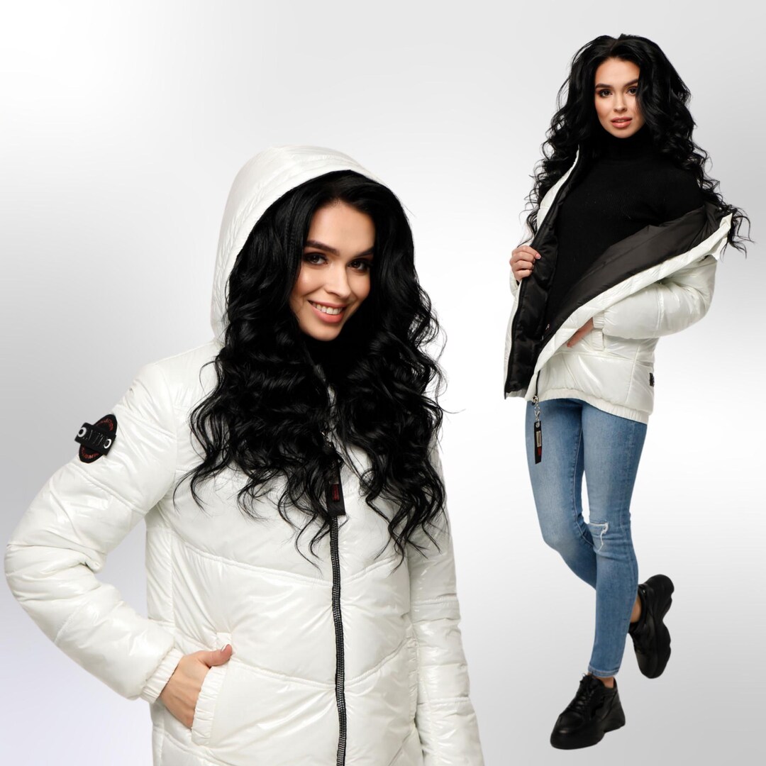 Pink Clouds Puffer Jacket (Ivory) main image 1