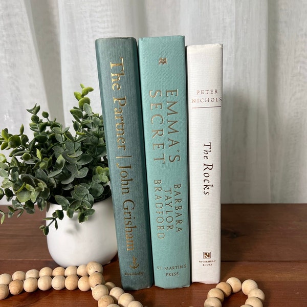 White Decorative Books Etsy