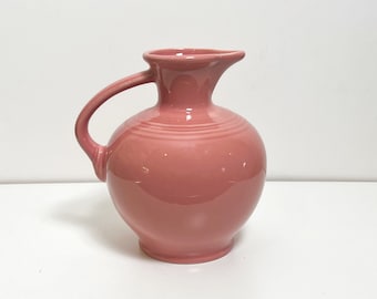 Vintage Rose Pink Fiesta Ware Open Carafe | 1980's Homer Laughlin Dishware | HLC Pitcher | Mid Century Modern Style | Retro Kitchen