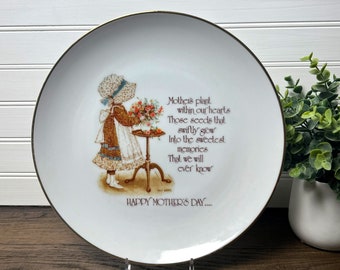 1970-1980's Holly Hobbie Commemorative Edition Mother's Day Plate | Baby Boomer Gen X Mom Gift | Rustic Country Collectible | Nostalgia