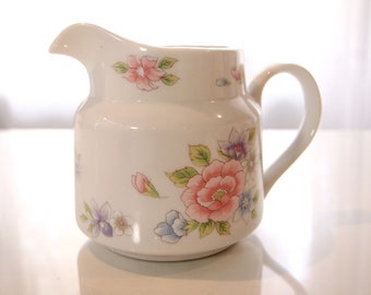 Vintage Cottage Rose Floral Pitcher | FTDA Especially For You 1989 Flower Vase | Farmhouse | Shabby | Cottagecore