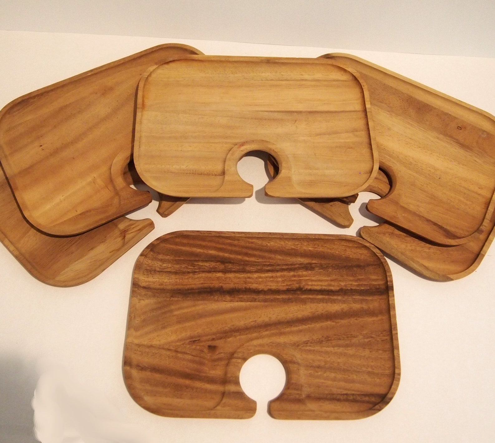 Ironwood Gourmet Wine Holder Appetizer Plates Acacia Wood Etsy