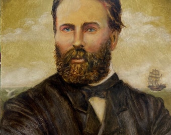 PRINT - Herman Melville Portrait by June Ponte