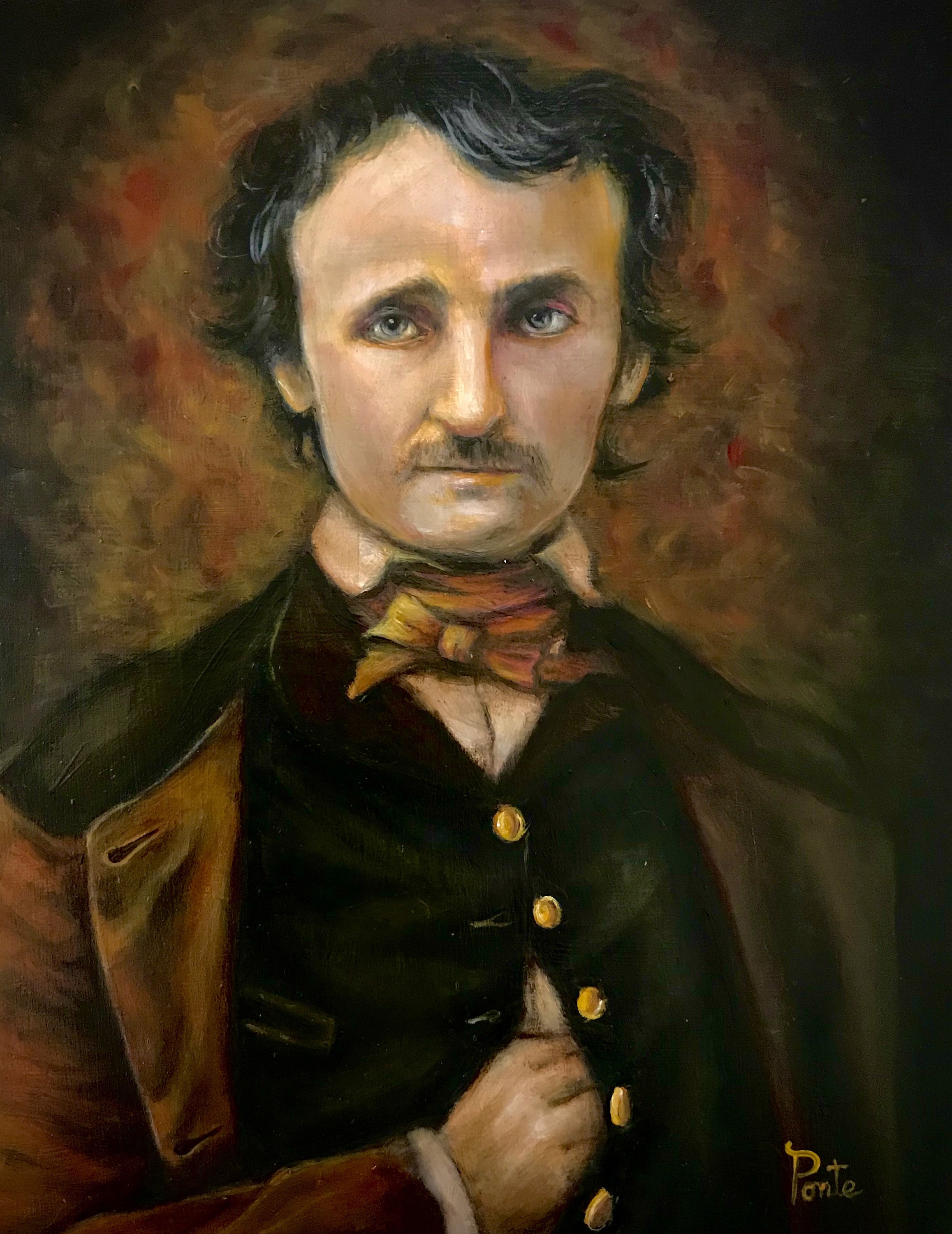 Edgar Allan Poe Oil Painting Portrait The Humanity of Mr Poe