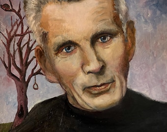 Framed Oil Painting of Samuel Beckett.