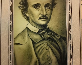 Print of Edgar Allan Poe in Antique Mat