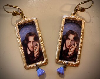 Oscar Wilde Mini-Print Dangle Earrings