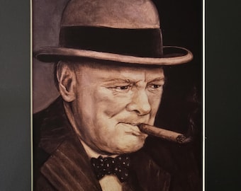 Winston Churchill - 8”x10” Print in 11”x14” Mat
