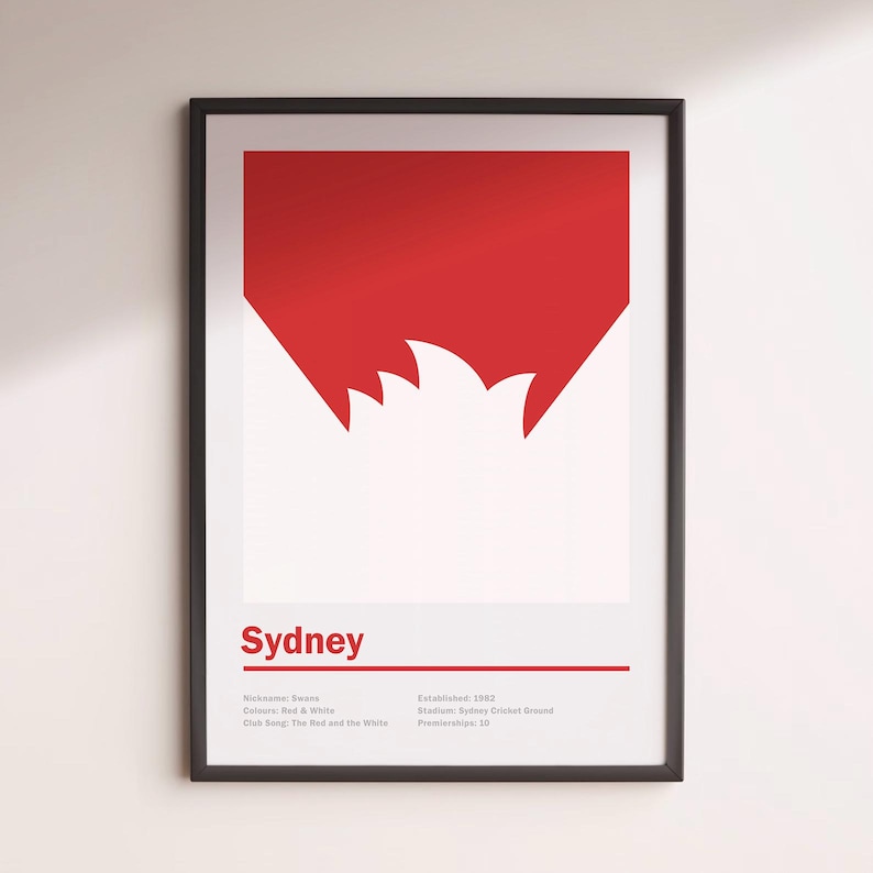 Sydney Swans Club Colours, Sports Bedroom Posters, Minimalist Office