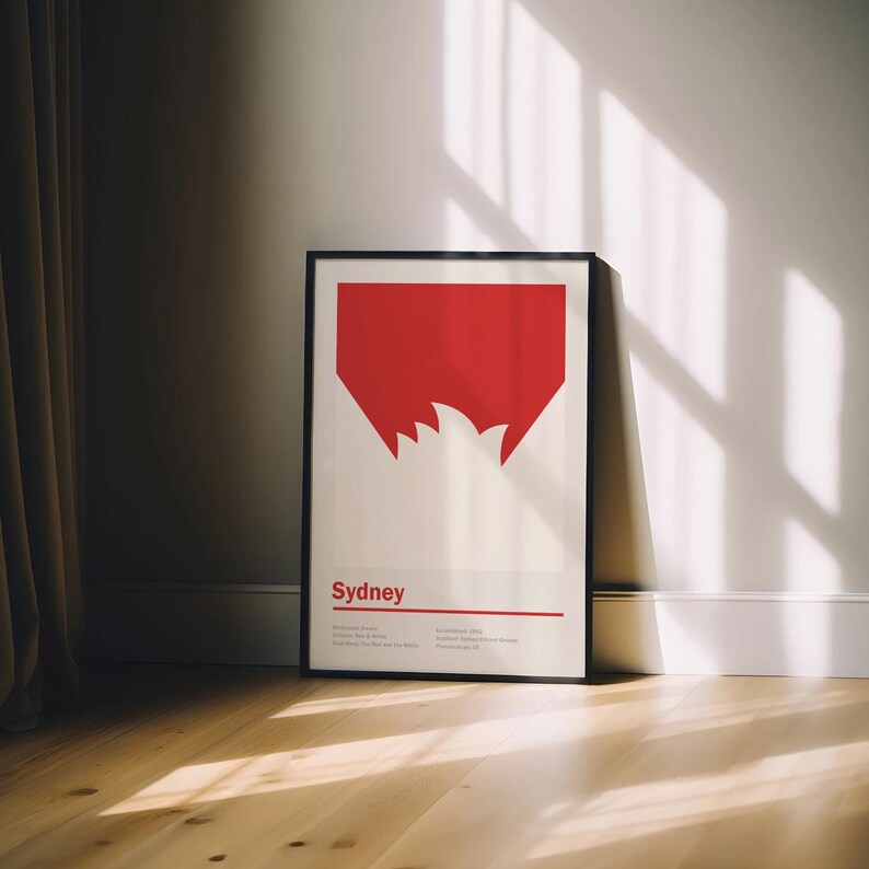 Sydney Swans Club Colours, Sports Bedroom Posters, Minimalist Office