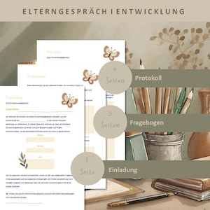 Elterngespräch I Entwicklungsgespräch I Einladung I Fragebogen I Protokoll I Erzieher Vorlagen I Schmetterling Gruppe I Kiga I Krippe I Kita